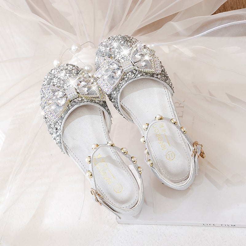 Girls' Sandals 2022 New Princess Shoes Soft Bottom Closed Toe Baby Crystal Shoes Children'S Summer Performance Shoes - Image 4