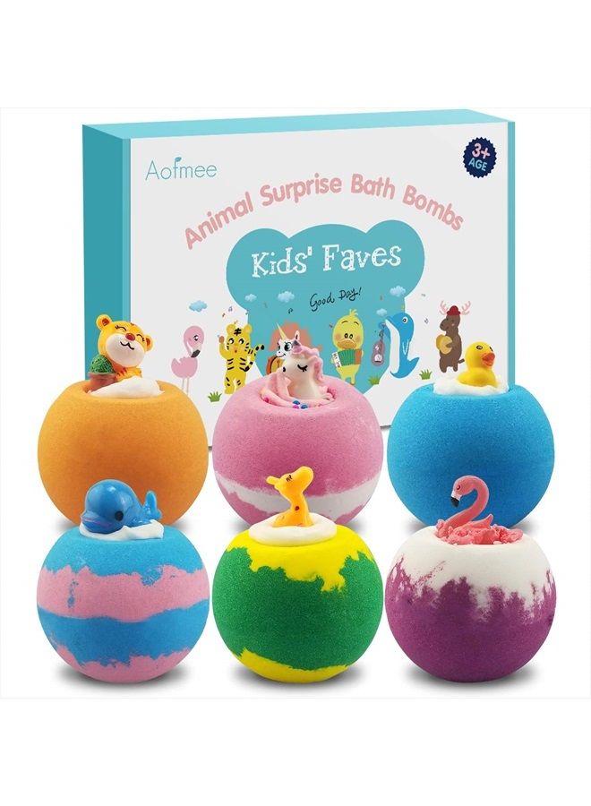 Aofmee Bath Bombs for Kids, Handmade Natural Bath Bombs with Surprise Inside, Shea Cocoa Butter Moisturize, Spa Fizzies Bath Bomb Kit, Birthday Christmas Holiday Gifts for Women, Girls, Boys - Image 1