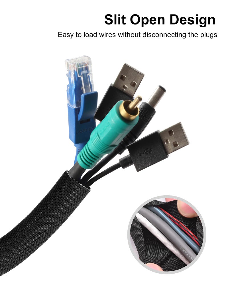 Secbolt Cord Protectors from Pets No Chew, 25ft - 1/2 inch Ultra Durable Cord Covers for Pets, Bite-Resistant Cable and Wire Protector for Cats, Dogs, Rabbits - Black - Image 2