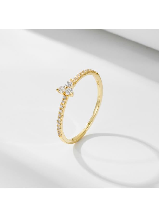 Korean Style Simple Light Luxury Sterling Silver Ring Women's Micro-inlaid Zircon Niche All-match Internet Celebrity Fine Ring Ring Jewelry