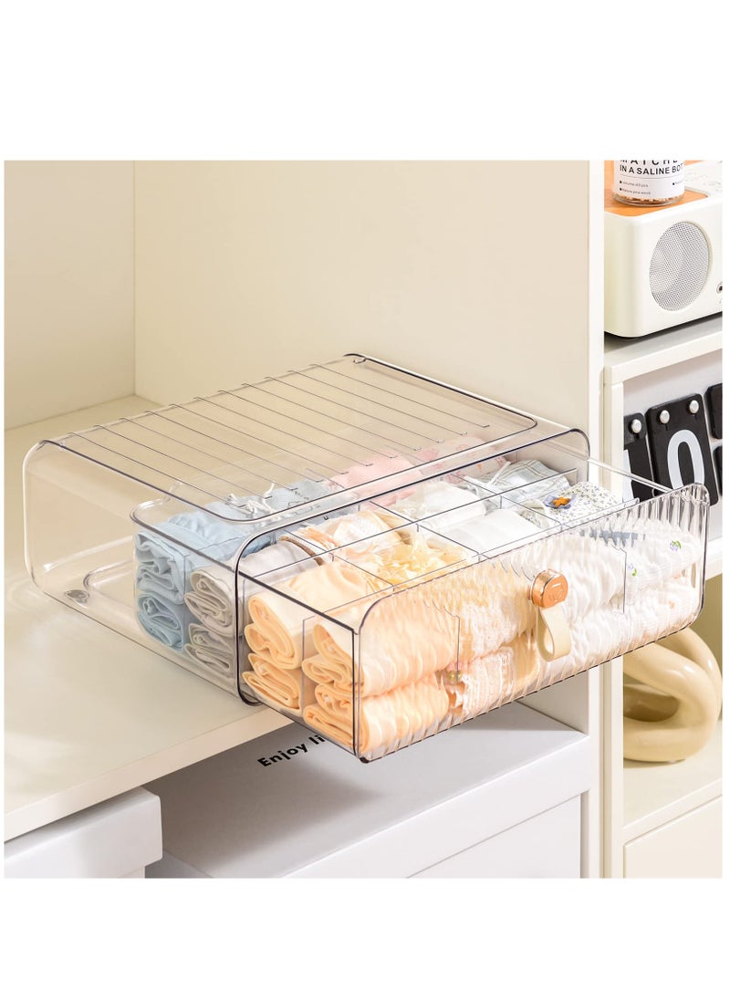 Arabest Socks Underwear Drawer Organzier Dividers, 16 Cell Stackable Closet Organzier, Drawer Organzier for Clothing, Plastic Underwear Organziers and Storage for Baby Clothes, Socks, Bra, Ties, Belts  - Image 1