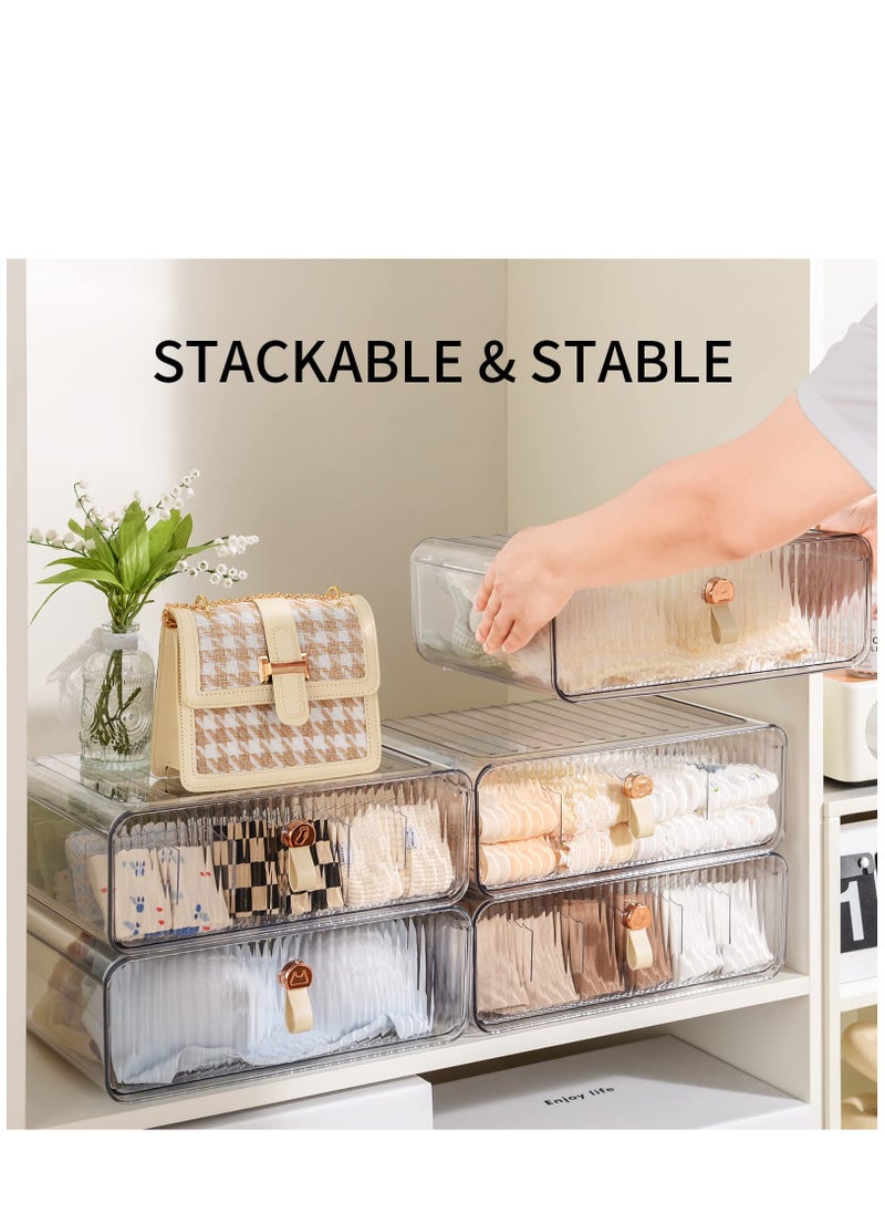 Arabest Socks Underwear Drawer Organzier Dividers, 16 Cell Stackable Closet Organzier, Drawer Organzier for Clothing, Plastic Underwear Organziers and Storage for Baby Clothes, Socks, Bra, Ties, Belts  - Image 3