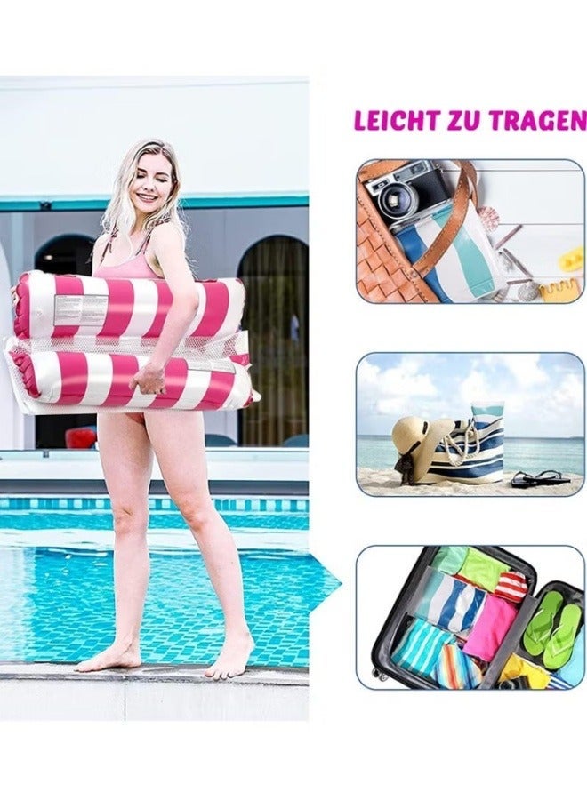 أفضل ذروة كرسي استرخاء عائم للمسبح (مع مضخة هواء) | أرجوحة مائية شبكية | إكسسوار للشاطئ/المسبح للبالغين | 3 ألوان - Image 4