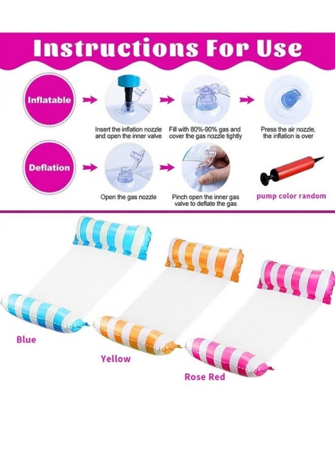 أفضل ذروة كرسي استرخاء عائم للمسبح (مع مضخة هواء) | أرجوحة مائية شبكية | إكسسوار للشاطئ/المسبح للبالغين | 3 ألوان - Image 3