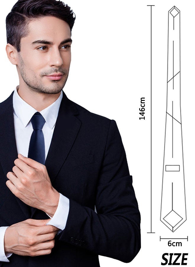 HOOTO 1pcs Men's Ties Solid Color Formal Mens Neckties 6cm for Business tie(blue) - Image 4
