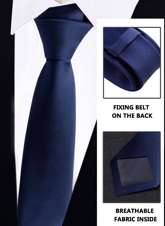 HOOTO 1pcs Men's Ties Solid Color Formal Mens Neckties 6cm for Business tie(blue) - Image 3