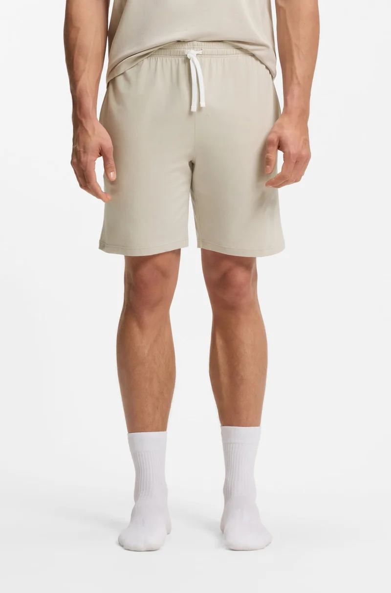 بوس Stretch-cotton shorts with embroidered logo