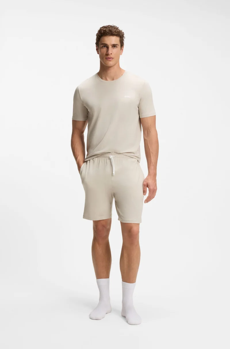 بوس Stretch-cotton shorts with embroidered logo