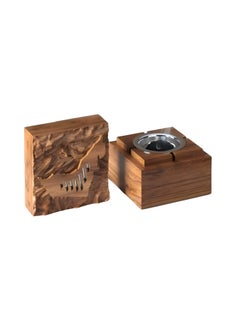 Hilalful HilalFul UAE Kosso Wood Map Madkhan/Incense Burner | Home Fragrance | Aromatherapy | Decorative Incense Stand | Islamic Themed | Gift for Eid, Ramadan, Birthday, Wedding, Anniversary  - Image 1