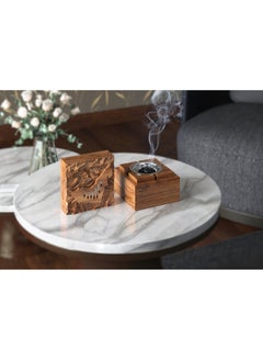 Hilalful HilalFul UAE Kosso Wood Map Madkhan/Incense Burner | Home Fragrance | Aromatherapy | Decorative Incense Stand | Islamic Themed | Gift for Eid, Ramadan, Birthday, Wedding, Anniversary  - Image 2