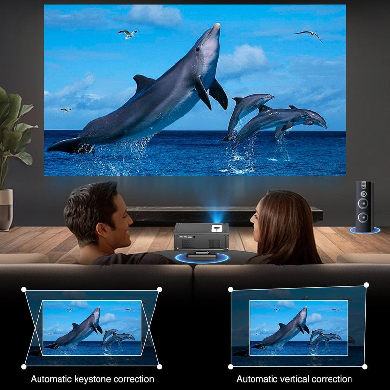 2025 Projector Full HD 1080P Supports 4K, Smart Projector 4K with WiFi 6 BT 5.0 and 360° Removable Stand, Mini Projector 4K Video Projector Home Cinema/Outdoor Projector for Mobile Phone/PC - Image 5