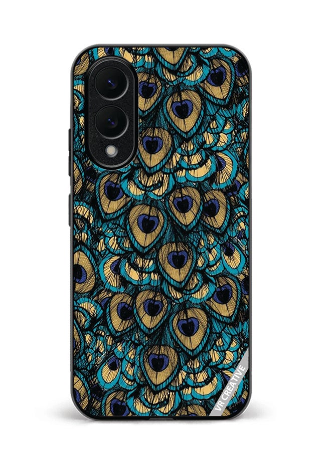 VR CREATIVE Protective Case Cover For Samsung Galaxy S25 Edge Mor Pankh Design Multicolour