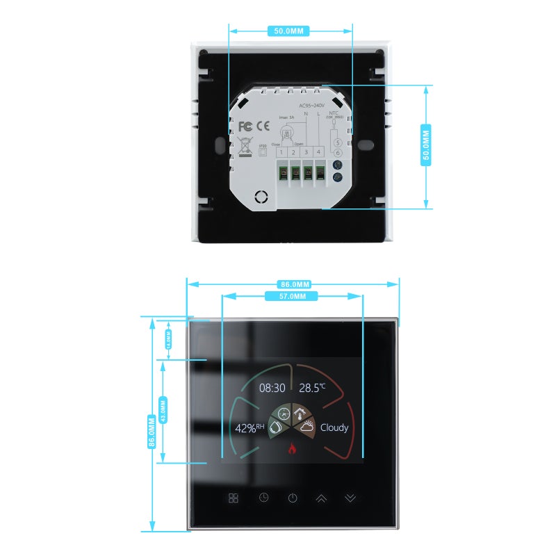 WiFi Smart Thermostat Temperature Controller Weekly Programmable Touch Control/ Mobile APP/ Voice Control Compatible with/Google Home, for Electric Floor Heating 16A - Image 3