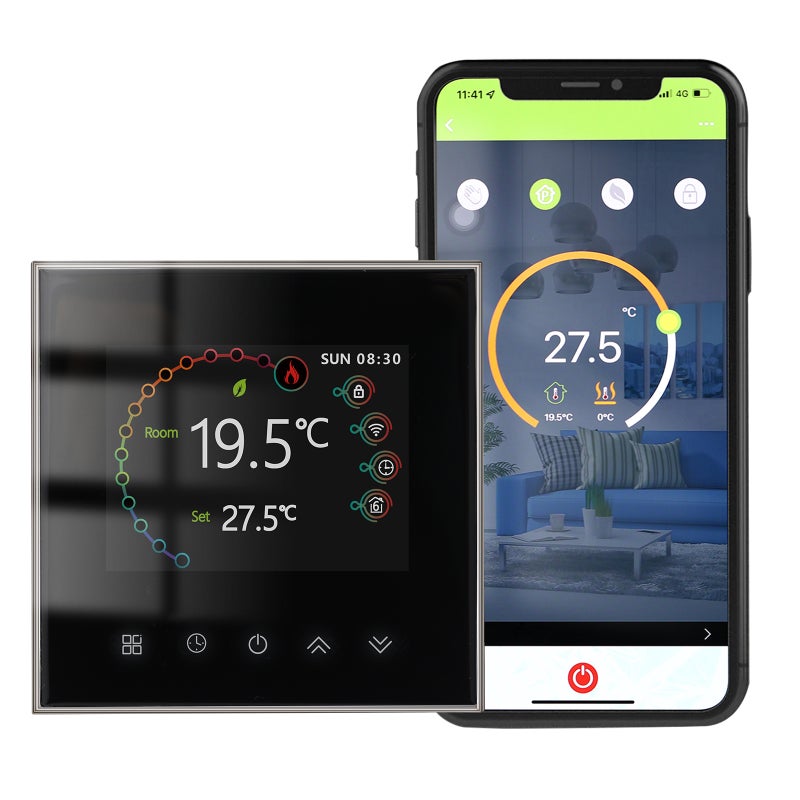 WiFi Smart Thermostat Temperature Controller Weekly Programmable Touch Control/ Mobile APP/ Voice Control Compatible with/Google Home, for Electric Floor Heating 16A - Image 1