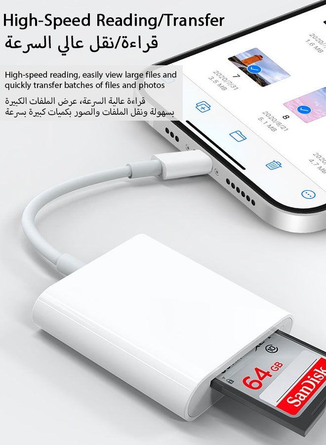 العلامة التجارية: جيسودا قارئ بطاقات SD/TF لجهاز iPhone و iPad، محول بفتحتين لبطاقات الذاكرة، عارض كاميرا الصيد، قارئ بطاقات مايكرو SD محمول، توصيل وتشغيل - Image 3