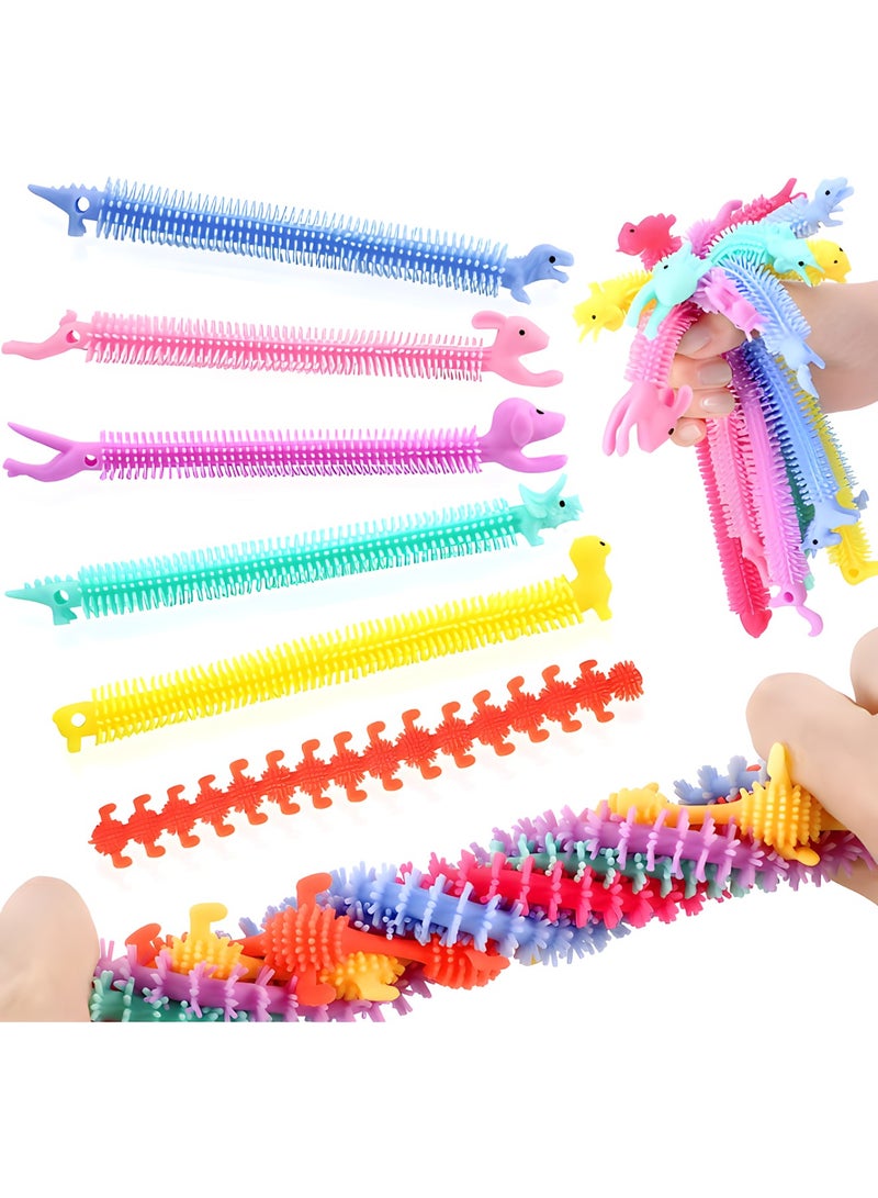 MAGIC VAULT 24 Pack Stretchy String Fidget Toys Colorful Long Noodle Stretch Toys Rubber Stretchy Worm Caterpillar Toy Stress Relief Anti Anxiety Fidget Sensory Toys for Kids Toddler Adult with Autism - Image 1