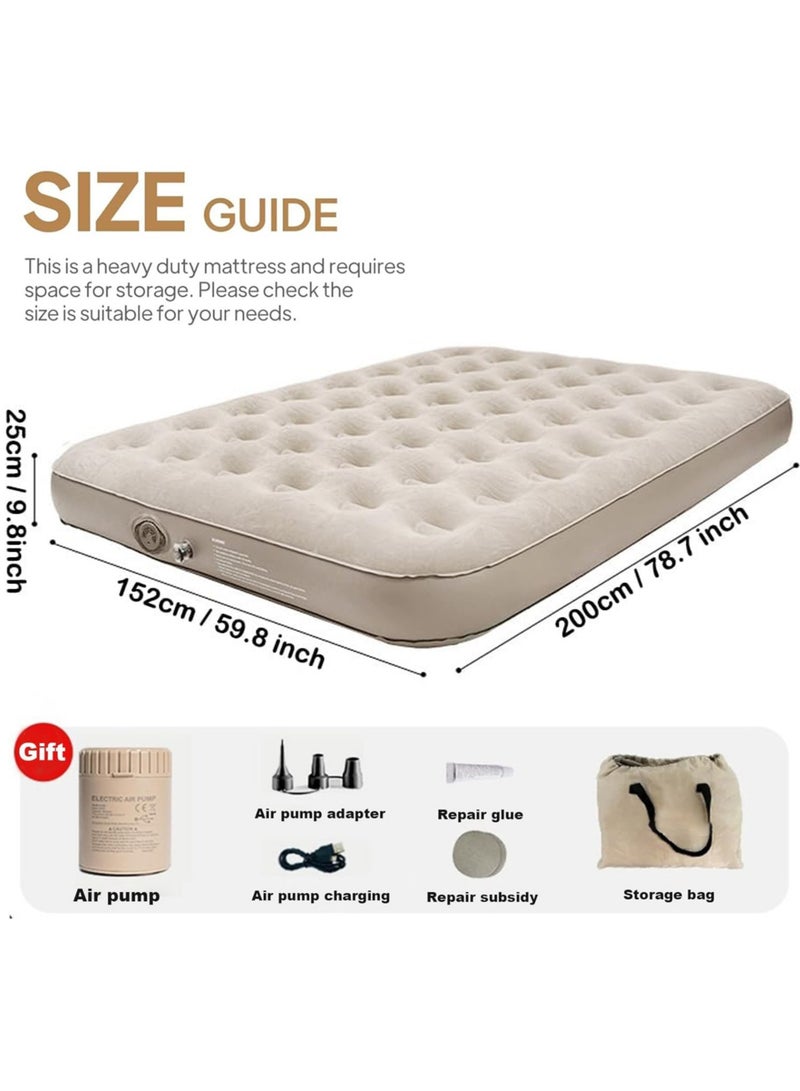 VUCATIN Inflatable Air Mattress Self-Inflating Sleeping Mats Twin Air Bed with Built-in Pump Blow Up Mattress 300lb Capacity Inflation Airbed for Camping Home Trunk Bed Travel (Double Person/Low) - Image 2