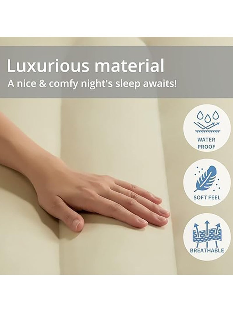 VUCATIN Inflatable Air Mattress Self-Inflating Sleeping Mats Twin Air Bed with Built-in Pump Blow Up Mattress 300lb Capacity Inflation Airbed for Camping Home Trunk Bed Travel (Double Person/Low) - Image 3