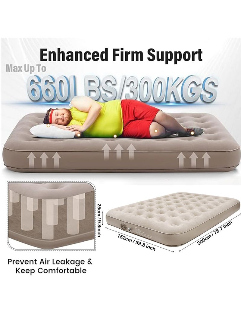 VUCATIN Inflatable Air Mattress Self-Inflating Sleeping Mats Twin Air Bed with Built-in Pump Blow Up Mattress 300lb Capacity Inflation Airbed for Camping Home Trunk Bed Travel (Double Person/Low) - Image 4