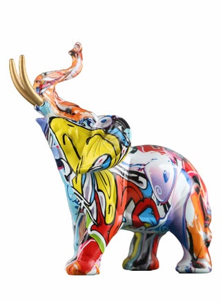Colorful Resin Elephant Figurines - Creative Graffiti Art Statues for Home Decor, Perfect for Living Room, Bedroom, and Office Space Decoration. - pzsku/Z6849C8A1D1C055741450Z/45/_/1723082101/36771156-e813-4467-9a7a-432c01872ab0