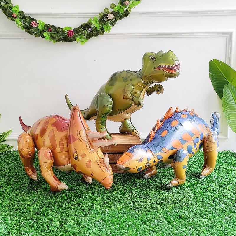 EASUTE Large Self Standing Dinosaur Balloons 3PCS 38inch Tyrannosaurus Ankylosaurus Triceratops Inflatable Balloons for Birthday Party Decoration Kit Party Supplies Decorations Gift (mixed) - Image 1
