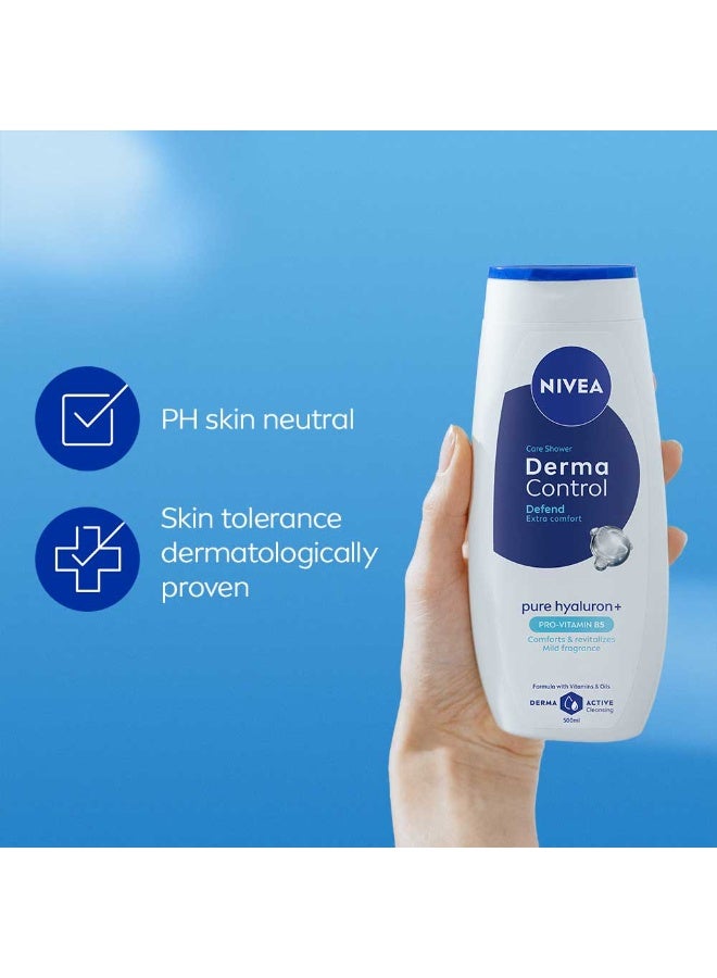 Nivea Derma Control Defend Extra Comfort Shower Gel With Pure Hyaluron 500ml - Image 5
