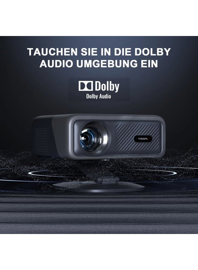 AuKing [Netflix Officially&AI Auto Focus]AuKing Smart Projector with Wifi,Bluetooth,Auto Focus&Keystone Projector 4Ksupport,3DDoIby Audio, 1500ANSI Outdoor Projector with Omnidirectional Rotating Stand Grey - Image 5