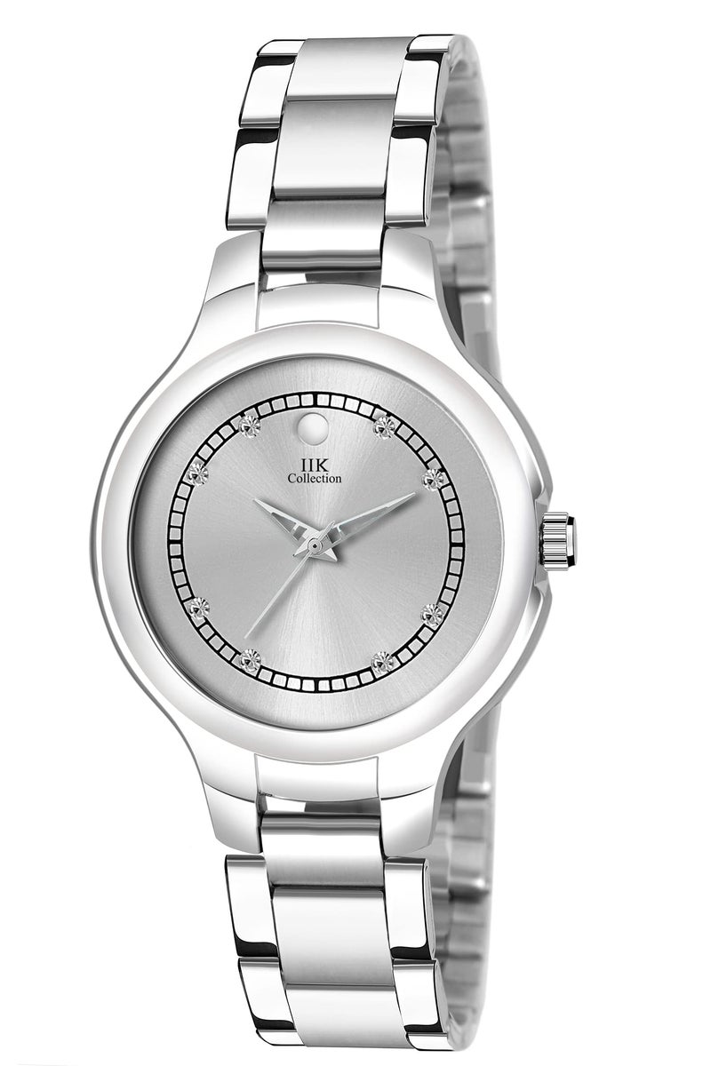 IIK COLLECTION Studded Dial & Silver Trendy Elegant Bracelet Analog Stainless Steel Watch - for Women and Girls - Image 1