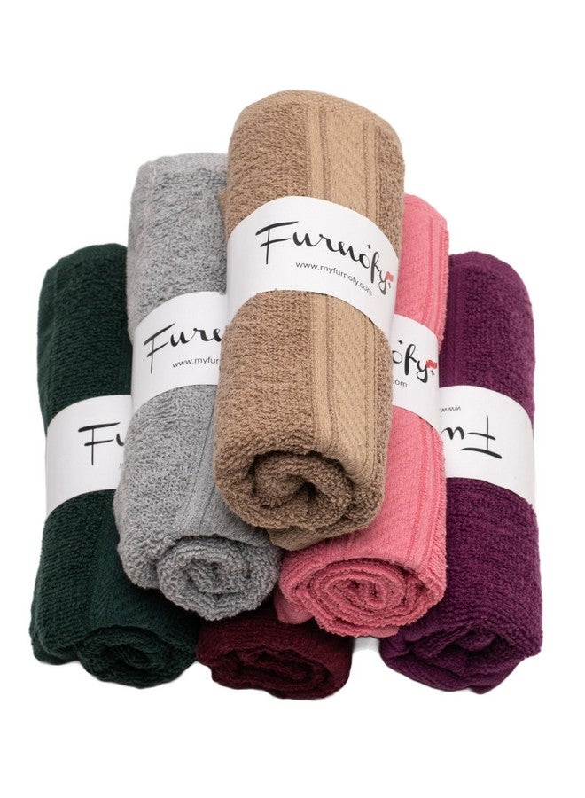 Furnofy مجموعة من 6 من مناشف اليد القطنية الفاخرة من فيرنوفي - فائقة النعومة، عالية الامتصاص وسريعة الجفاف للجيم، المطبخ، المسبح، السفر والمنزل (40x60 سم، متعددة الألوان الزاهية) - Image 1