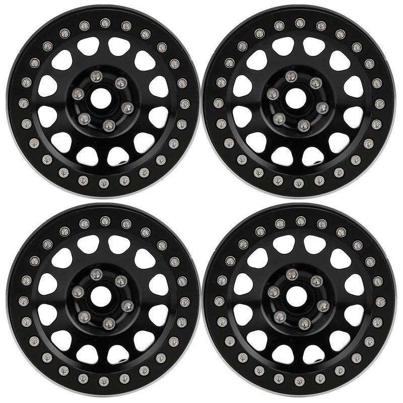 4Pcs 2 2in Metal Lock Tire Wheel Hub For 1 10 RC Rock Crawler CNC Aluminum Alloy Black Red - Image 2