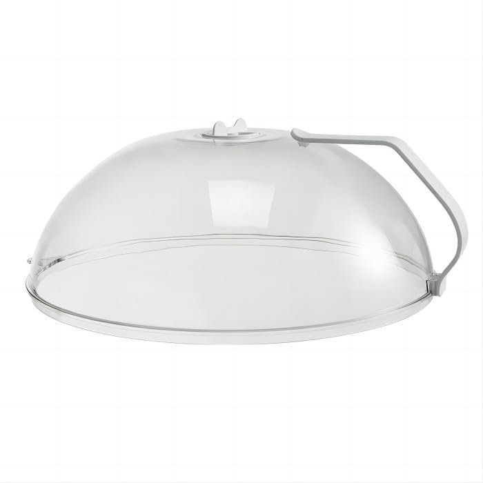 RUNZI Microwave Splatter Cover for Food,Clear Microwave Splash Guard Cooker lid with Handle,BPA-Free,Soft Plastic - Image 1