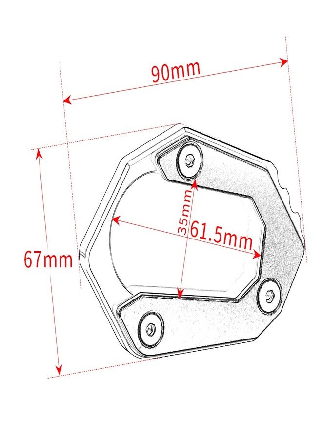 Modeer مودر لـ BMW F850GS Adventure F750GS 2018-2022 ملحقات الدراجات النارية وسادة مسند جانبي من الألومنيوم CNC F 850GS 750GS 850 750 GS ADV F850GSA وسادة تمديد لتكبير مسند القدم الجانبي (أسود) - Image 4
