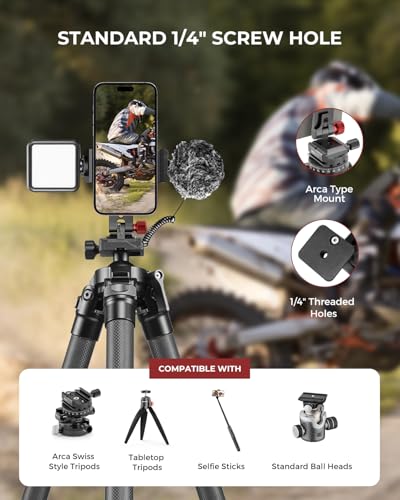 UBeesize Metal Phone Tripod Mount Cold Shoes with Arca QR Base 3 Control Knob 360 Cell Phone Tripod Adapter for iPhone Samsung Desktop Tripod Smartphone Holder for Video Streaming Vlogging Rig - Image 3