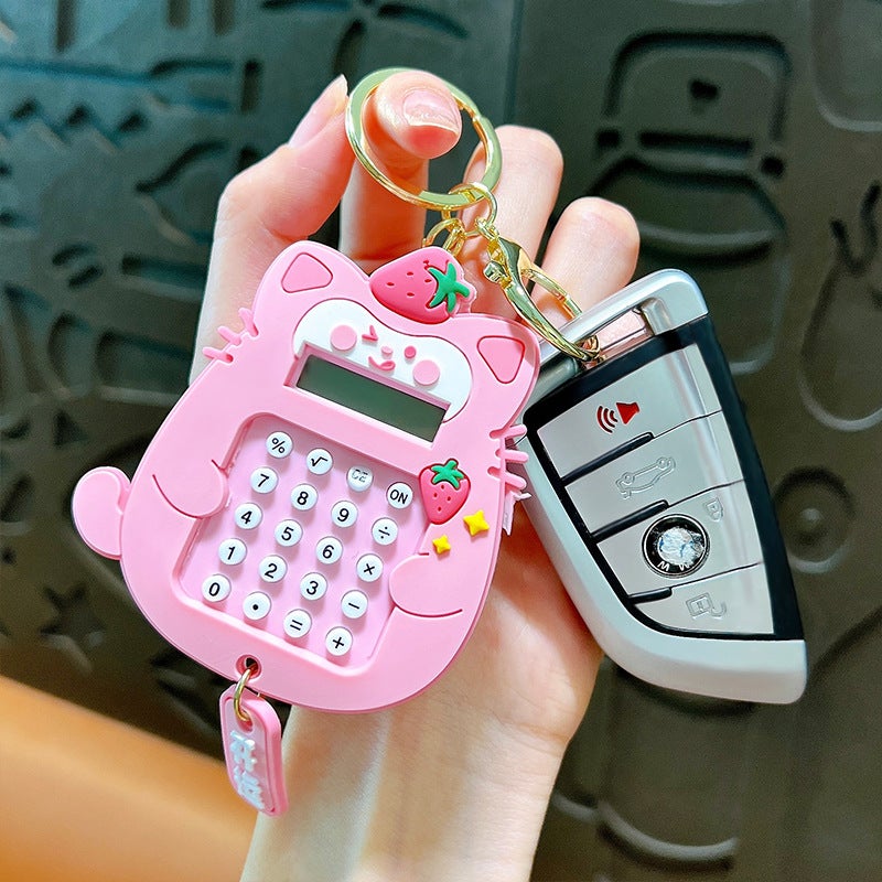 حاسبة صغيرة لطيفة على شكل قطة كرتونية، نسخة كورية، للبنات، حاسبة محمولة صغيرة، كمبيوتر مصغر - Image 4