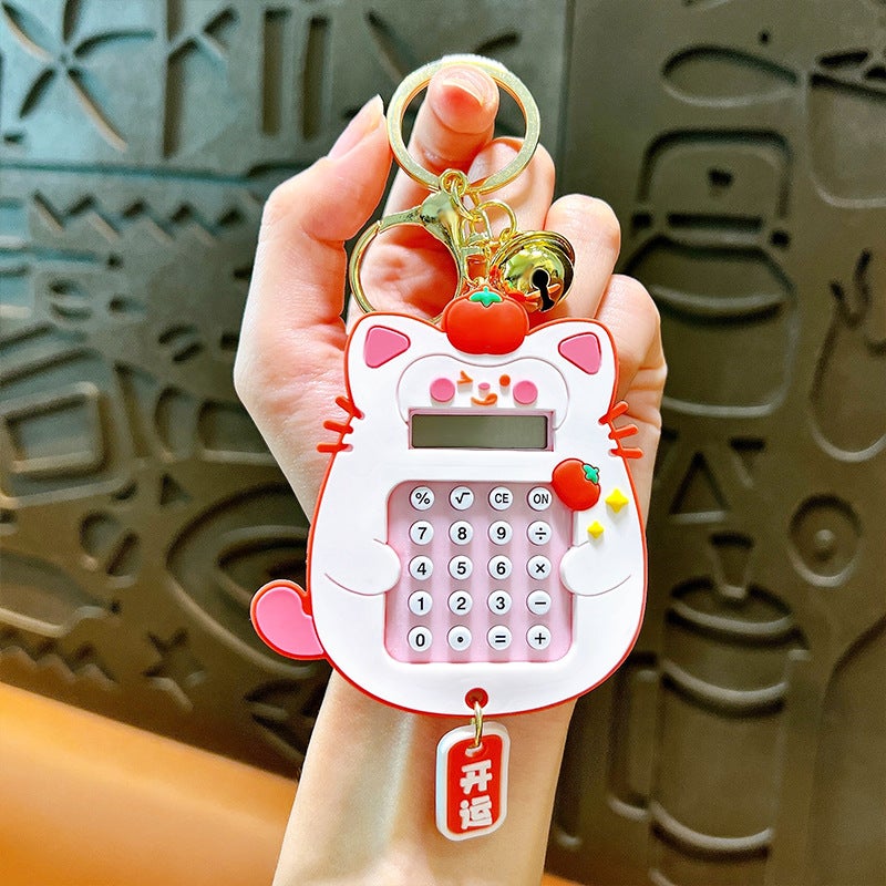 حاسبة صغيرة لطيفة على شكل قطة كرتونية، نسخة كورية، للبنات، حاسبة محمولة صغيرة، كمبيوتر مصغر - Image 1