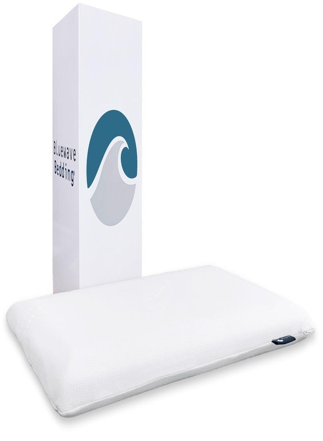 Bluewave Bedding وسادة بلوويف الإضافية الرفيعة من هلام الذاكرة للنوم على البطن والظهر - تصميم رقيق ومسطح لمحاذاة الرقبة العنقية ونوم أعمق (ارتفاع 1.75 بوصة، حجم قياسي) - Image 1