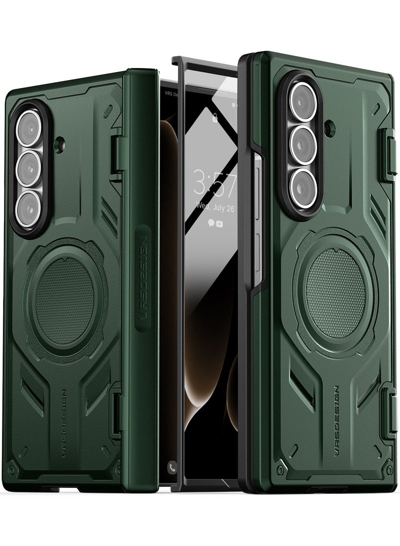 VRS Design Terra Guard Modern Active 360 Samsung Galaxy Z Fold 7 [MagSafe] Case Cover (2025) with [Built in Screen Protector] & Hinge Protection - Metallic Green  - Image 1