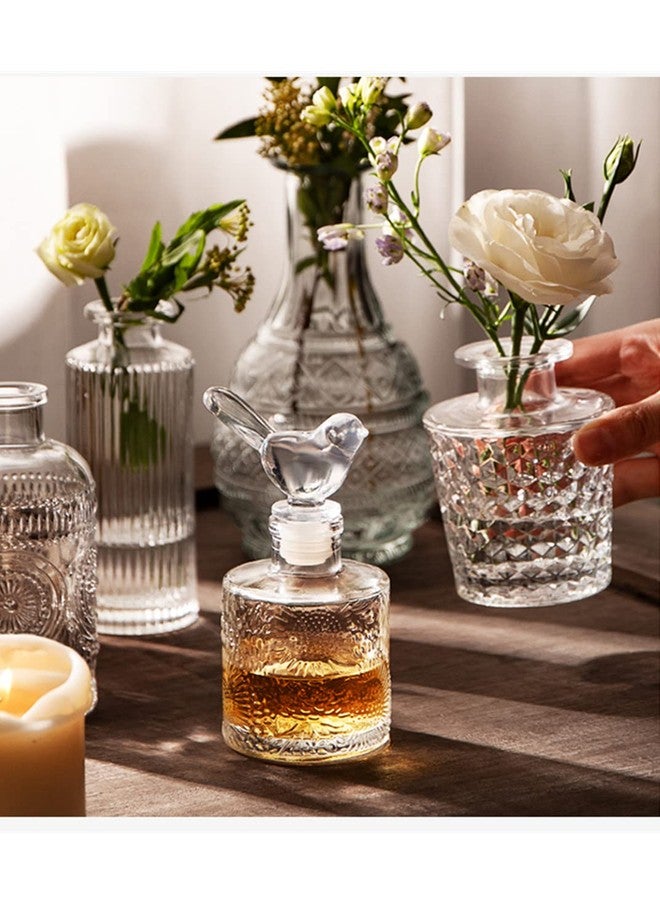 yaocoral Small Clear Glass Vase for Centerpieces,Diamond Glass Bud Vase Hydroponic Vase,Mini Table Vase Clear Flower Vase Decorative for Wedding Farmhouse Home Decor - Image 5