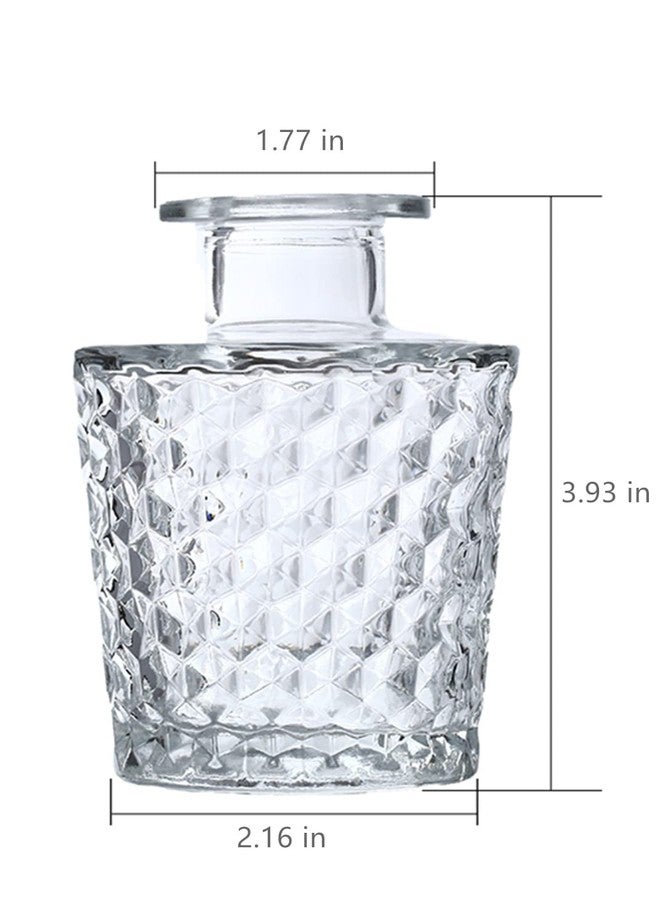 yaocoral Small Clear Glass Vase for Centerpieces,Diamond Glass Bud Vase Hydroponic Vase,Mini Table Vase Clear Flower Vase Decorative for Wedding Farmhouse Home Decor - Image 4