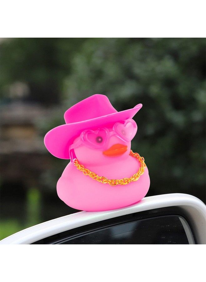 wonuu 2Pcs Car Decor Rubber Ducks Cute Pink Car Accessories Rubber Duck Dashboard Decorations Rubber Ducky Dashboard Duck Car Accessories Car Duck Car Decorations Car Ducks For Dashboard - Image 4