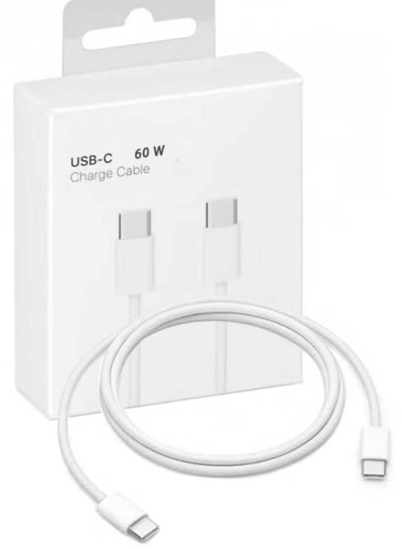 USB type C To type-C Super Fast Charging Cable 1M 60W For iPhone 16/15, iPad, iPad mini 7, MacBook Pro, Samsung S25 Ultra/S24/23/, Huawei P70  - Image 1