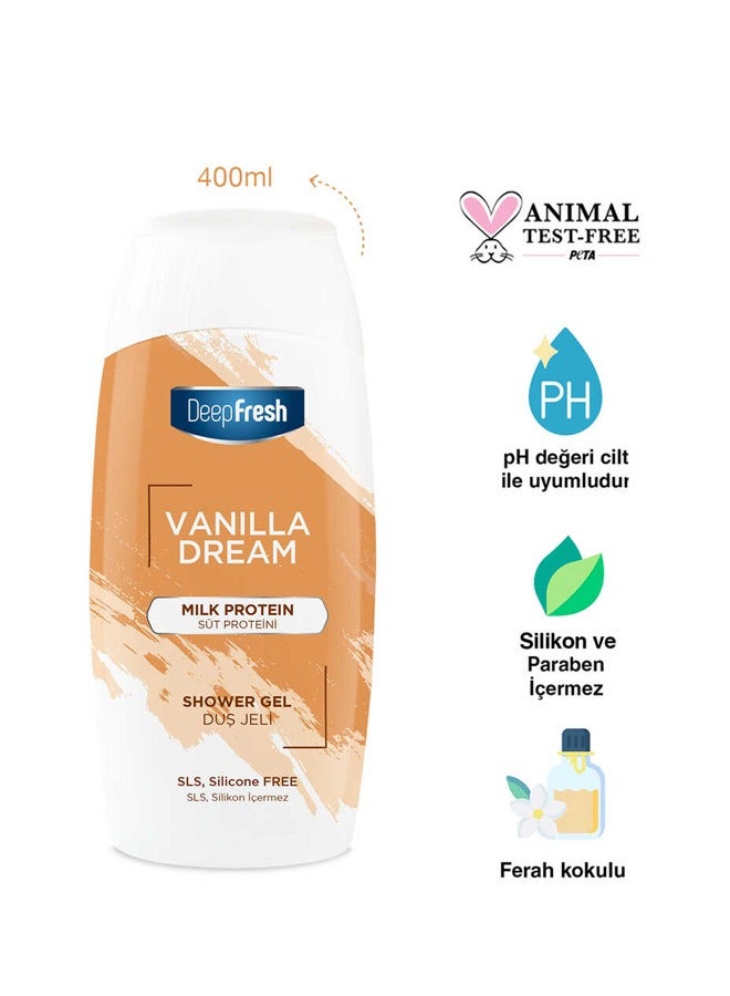 Deep Fresh Shower Gel Vanilla Dream With Milk Protein 400 ml - Image 3