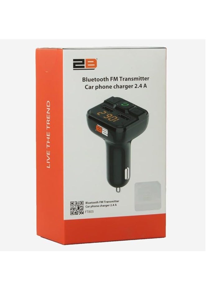 2B The FM transmitter to connect the mobile phone to Bluetooth for cars that do not have a Bluetooth connection supports the dial and supports 2.4 amp charging. FT805 - Image 1