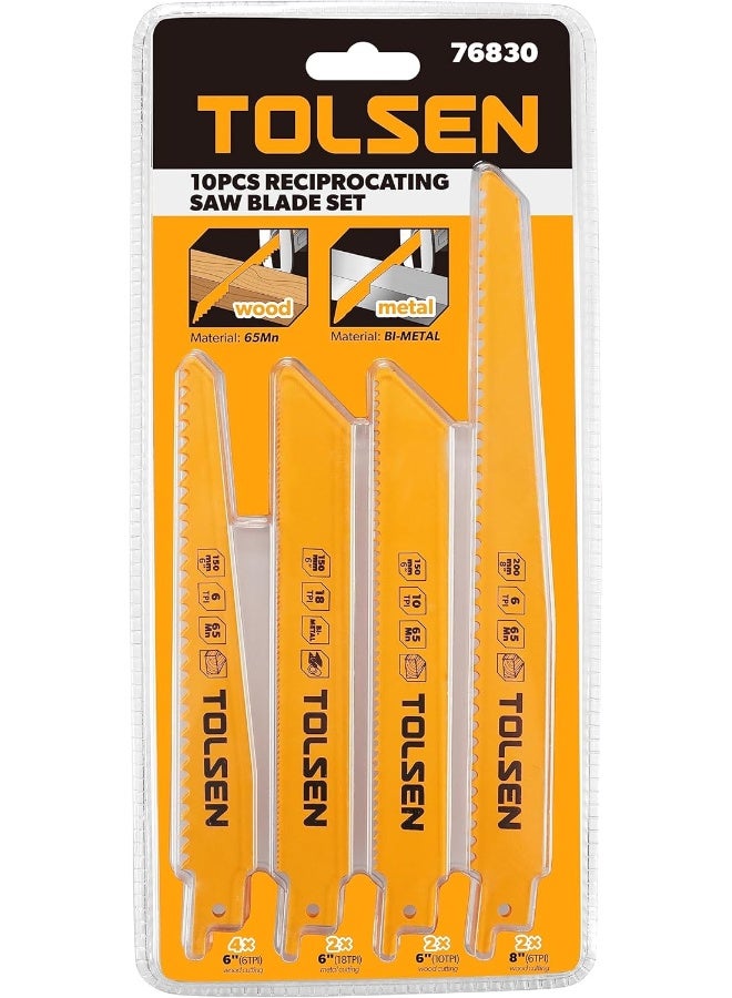 Tolsen - 10Pcs Reciprocating Saw Blade Set - Image 1