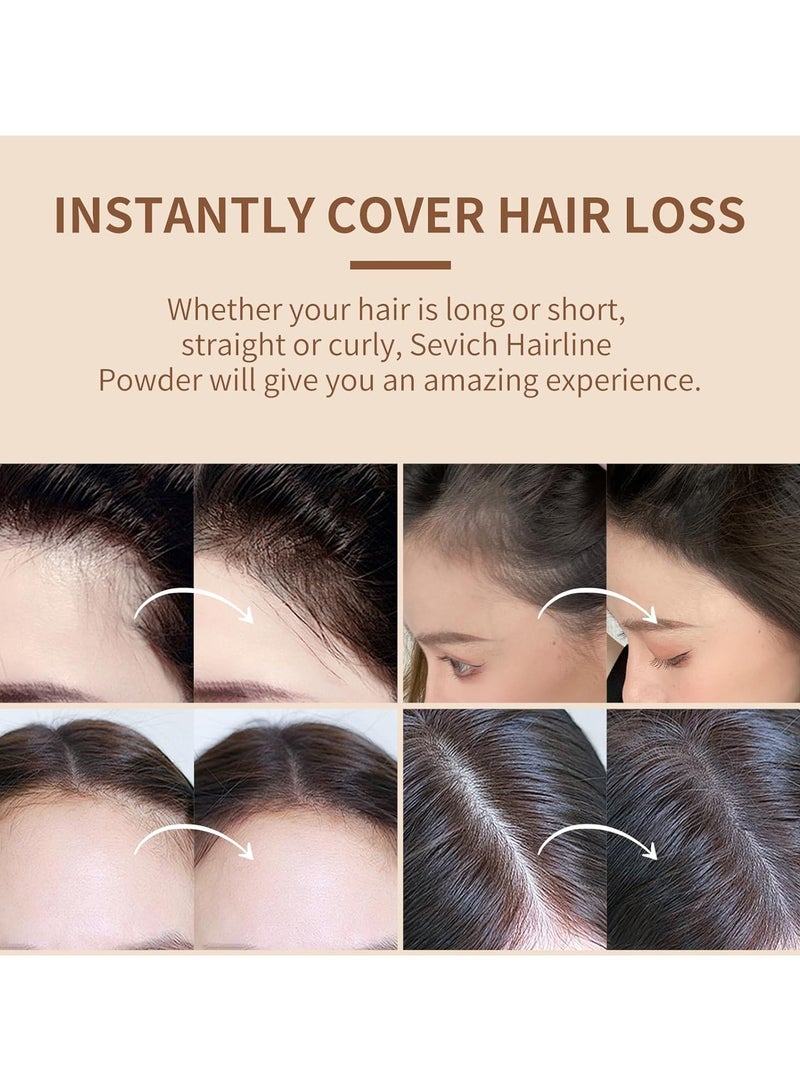 Sevich Hairline Powder，Instantly Conceals Hair Loss, Root Touch up Powder, Hair Shadow Toppers for Women & Men, Touch Up for Thinning Gray Hair, Windproof & Sweatproof, Medium Brown - Image 5