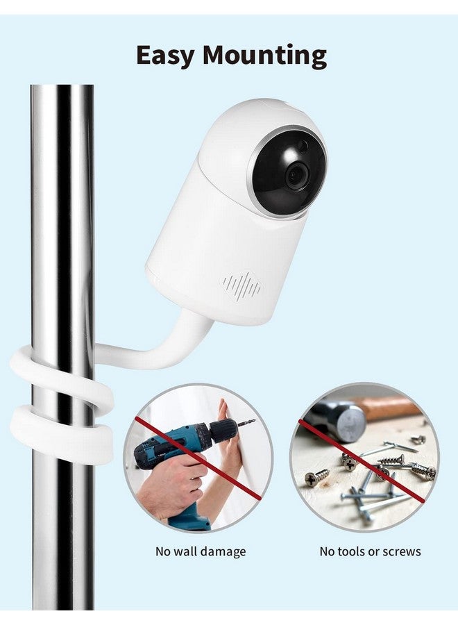 Tonton حامل كاميرا مراقبة الأطفال العالمي للسرير متوافق مع Arlo وOwlet وGoodbaby والمزيد مع ثقب مل threaded 1/4، قاعدة قابلة للتعديل لمراقبات HelloBaby وVtech وMotorola، لا حاجة لأدوات (أبيض) - Image 3