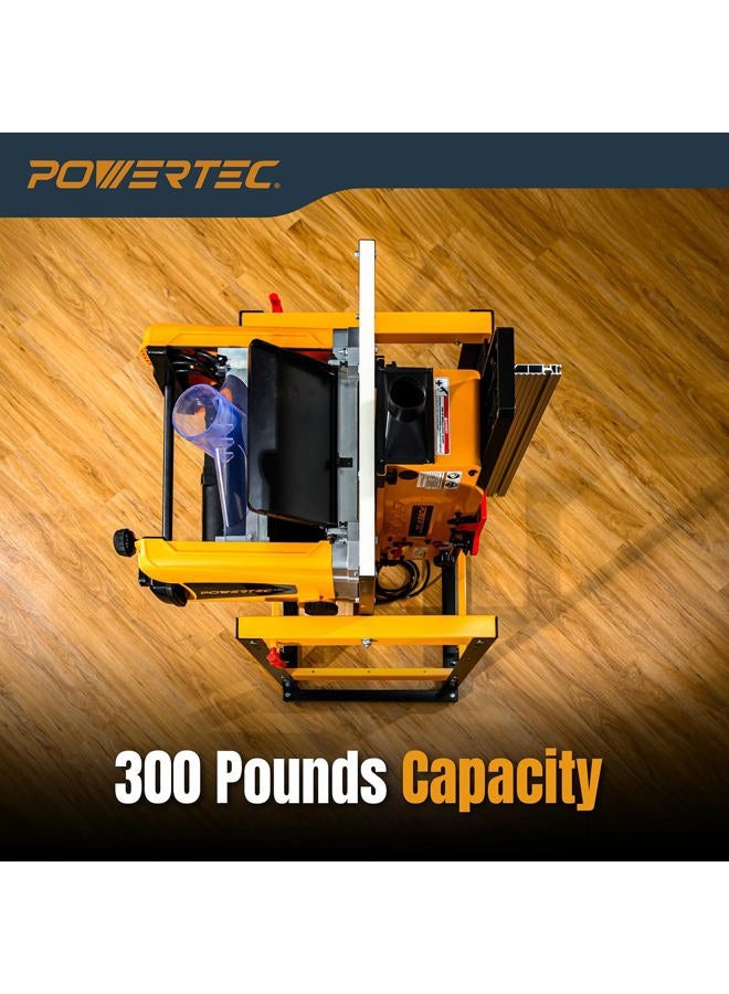 POWERTEC Flip Top Tool Stand with Caster Wheels - Mobile Workbench with 300lb Capacity, for Benchtop Power Tools, Heavy Duty (UT1012) - Image 4