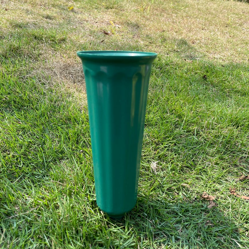 OTDCGI Memorial Floral Vases, Cemetery Vase, Headstones Flower Holder, Grave Cone Vase, Flower Pots for Outdoor Plants, Decorative Plastic Containers (Set of 6, Green) - Image 3