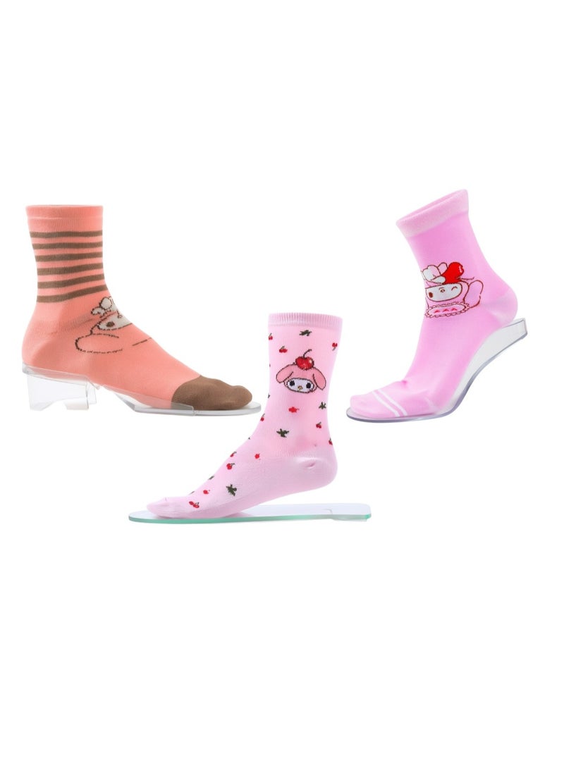 ماي ميلودي 3 أزواج | جوارب ماي ميلودي للكاحل 78% قطن | 18% بوليستر | 4% إيلاستين - Image 1