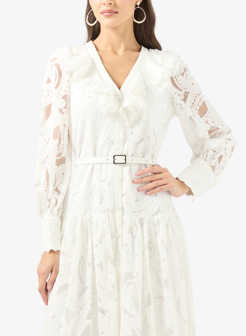 Khizana Lace A-line Dress - Image 3